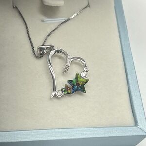 Praelinos Silver Heart & Stars Necklace S925‎
